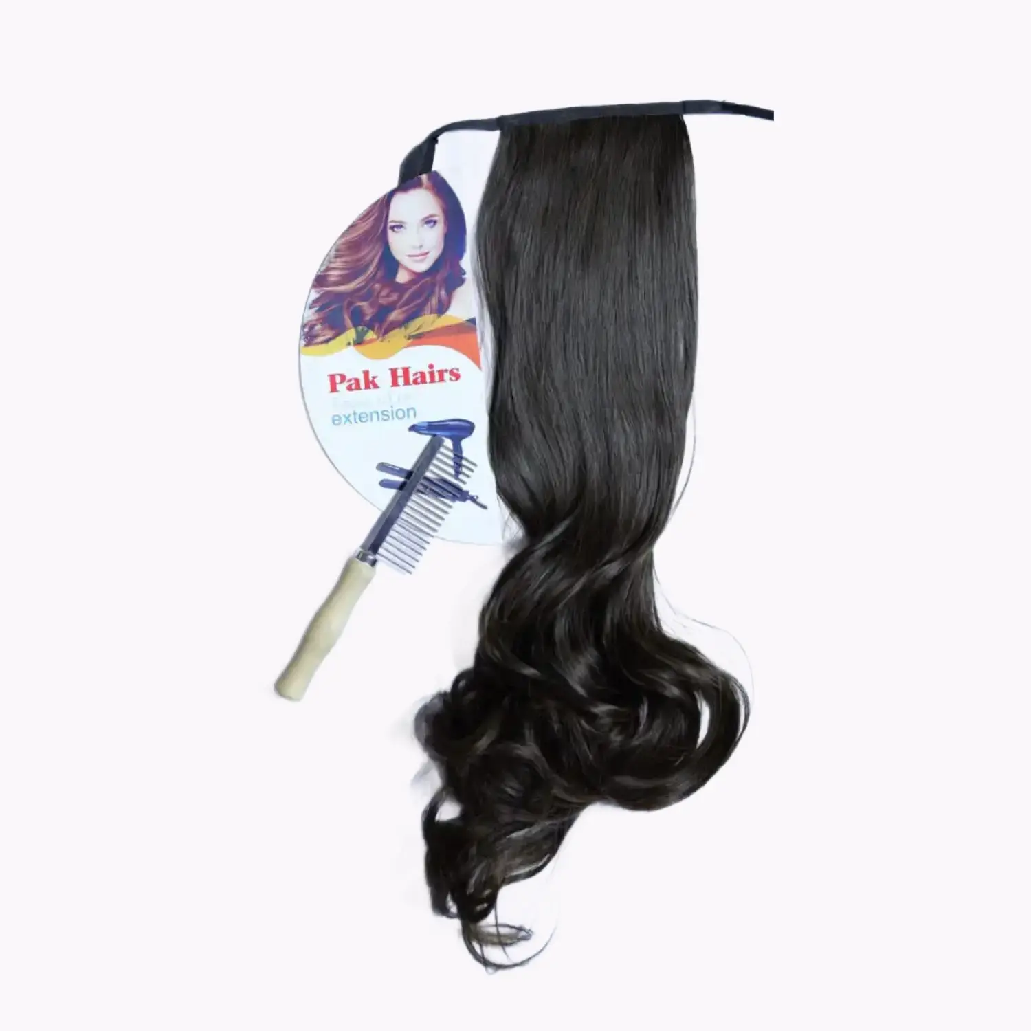 Ponytail hair extension clip-in for long and voluminous ponytail